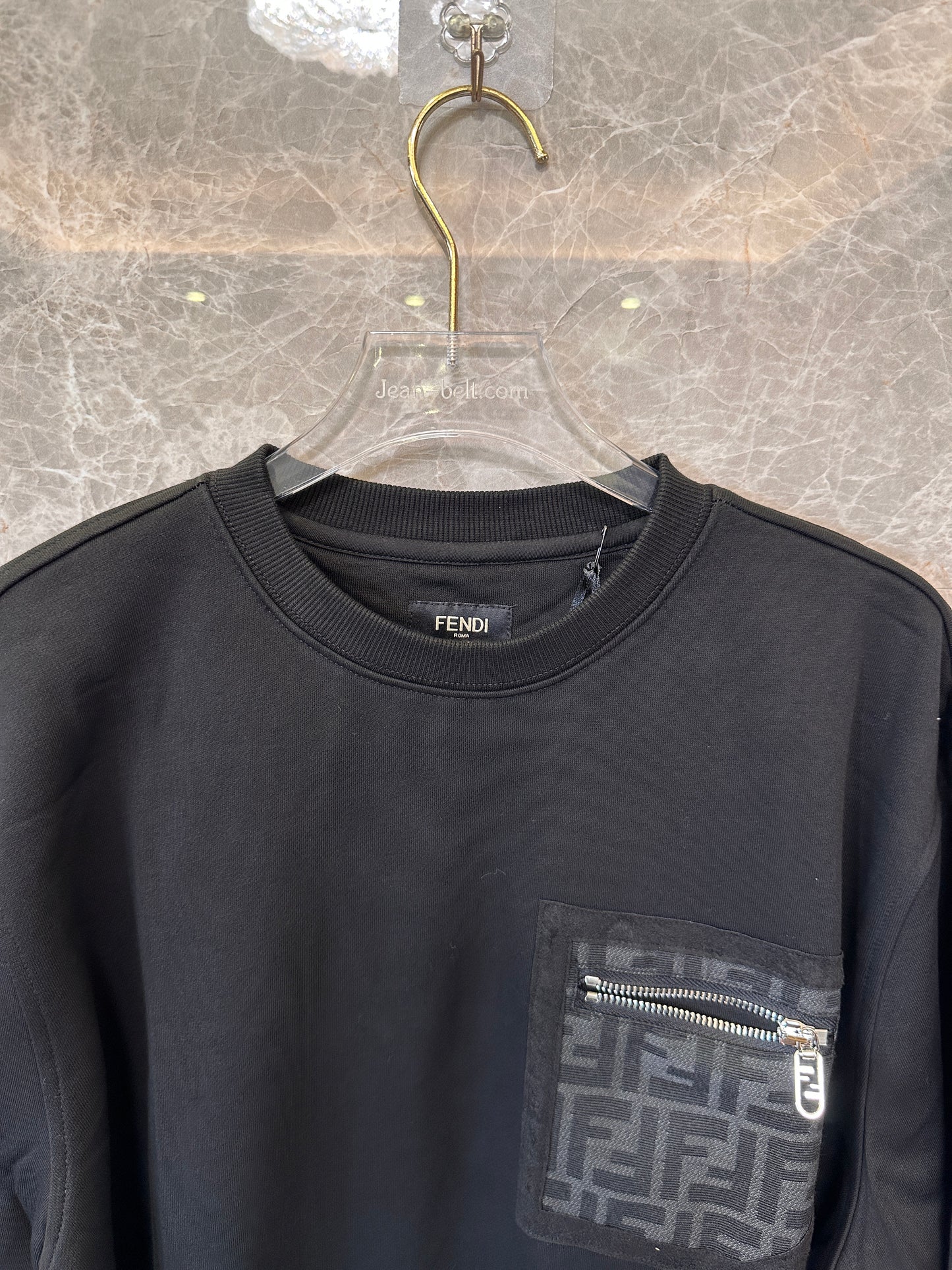 Fendi black long sleeve basic t-shirt