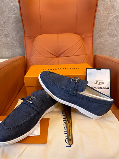 Louis Vuitton blue loafer shoes