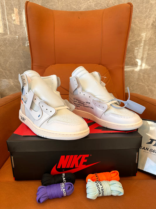 Nike x Off-White Air Jordan 1 retro high OG white collaboration sneakers