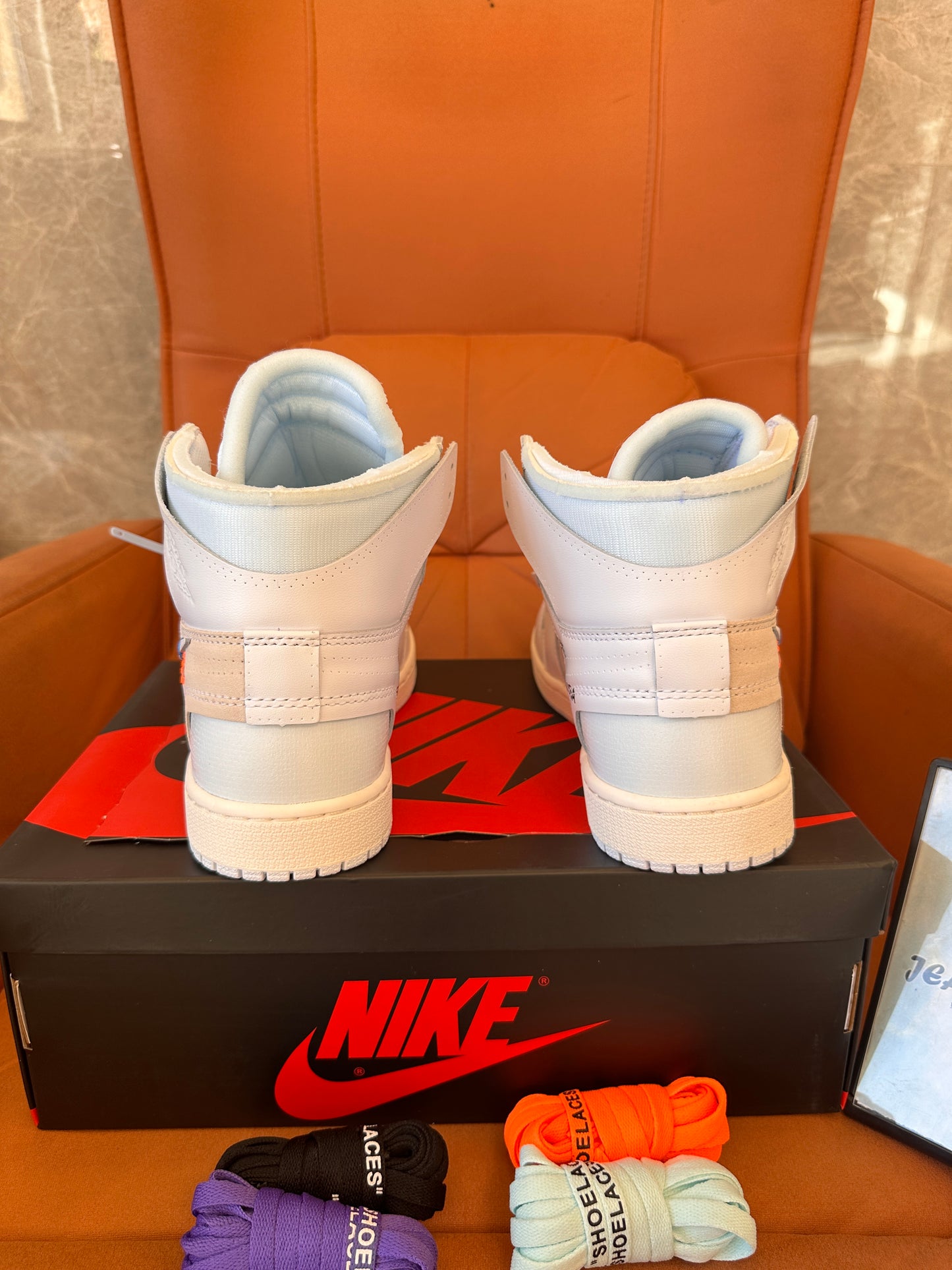 Nike x Off-White Air Jordan 1 retro high OG white collaboration sneakers