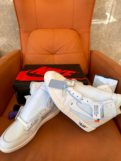 Nike x Off-White Air Jordan 1 retro high OG white collaboration sneakers