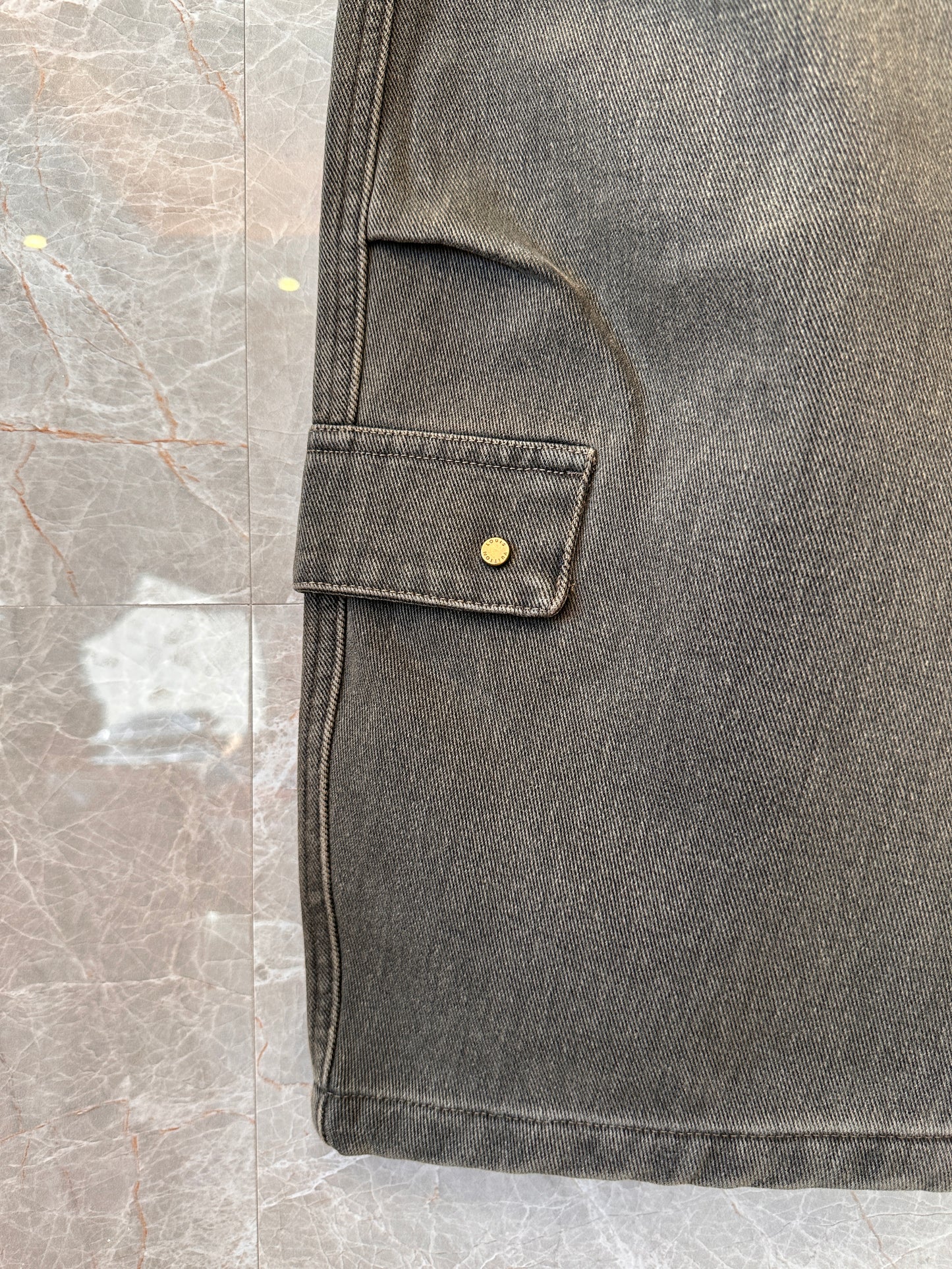 Louis Vuitton grey thickened denim jeans