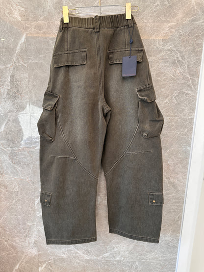 Louis Vuitton grey thickened denim jeans