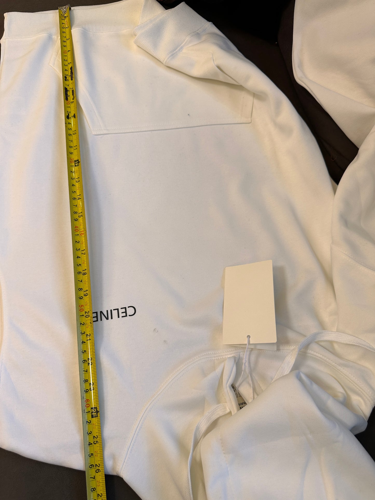 Celine white hoodie with minimalist logo