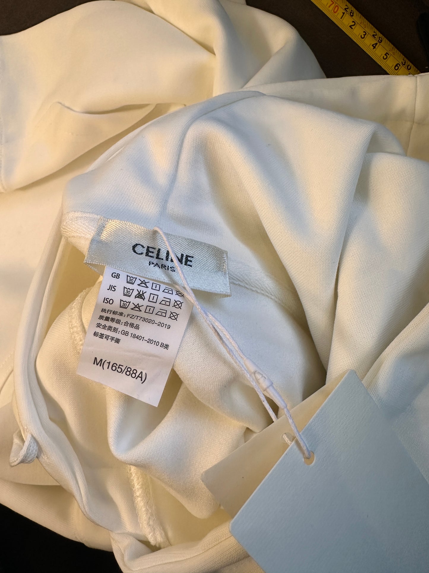 Celine white hoodie with minimalist logo