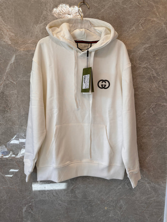 Gucci white hoodie with double G logo