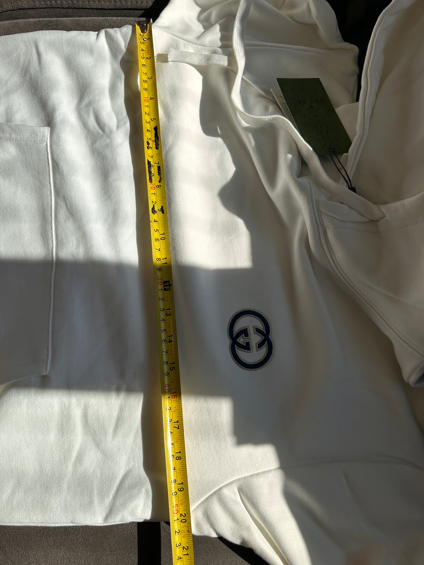 Gucci white hoodie with double G logo