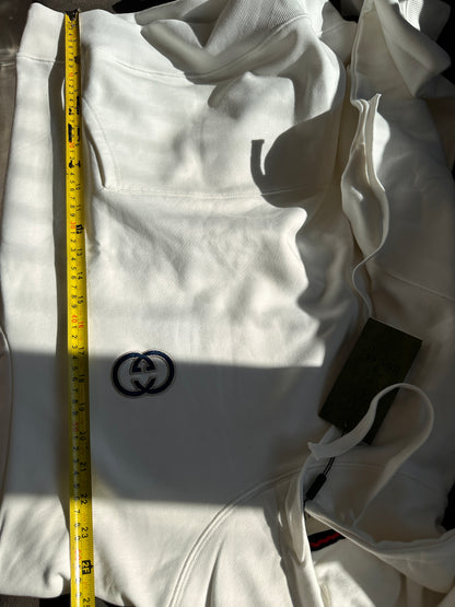 Gucci white hoodie with double G logo