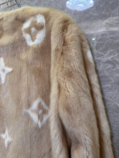 Louis Vuitton Monogram mink fur jacket