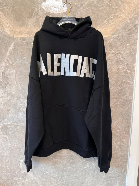 Balenciaga metallic logo oversized hoodie