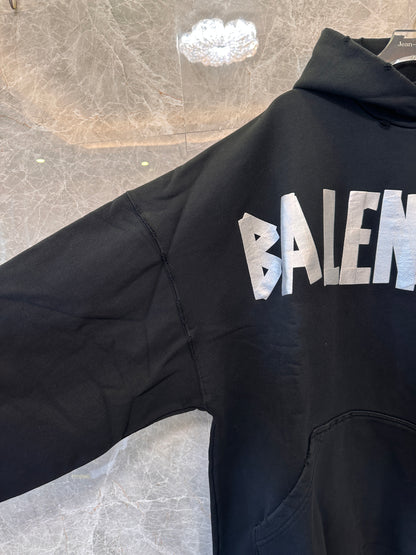 Balenciaga metallic logo oversized hoodie