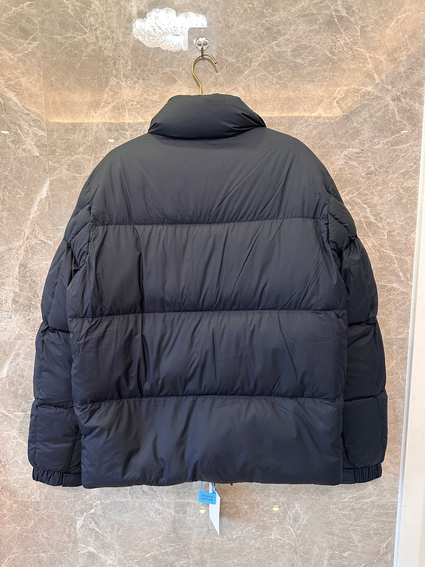 Moncler black & navy blue down puffer jackets