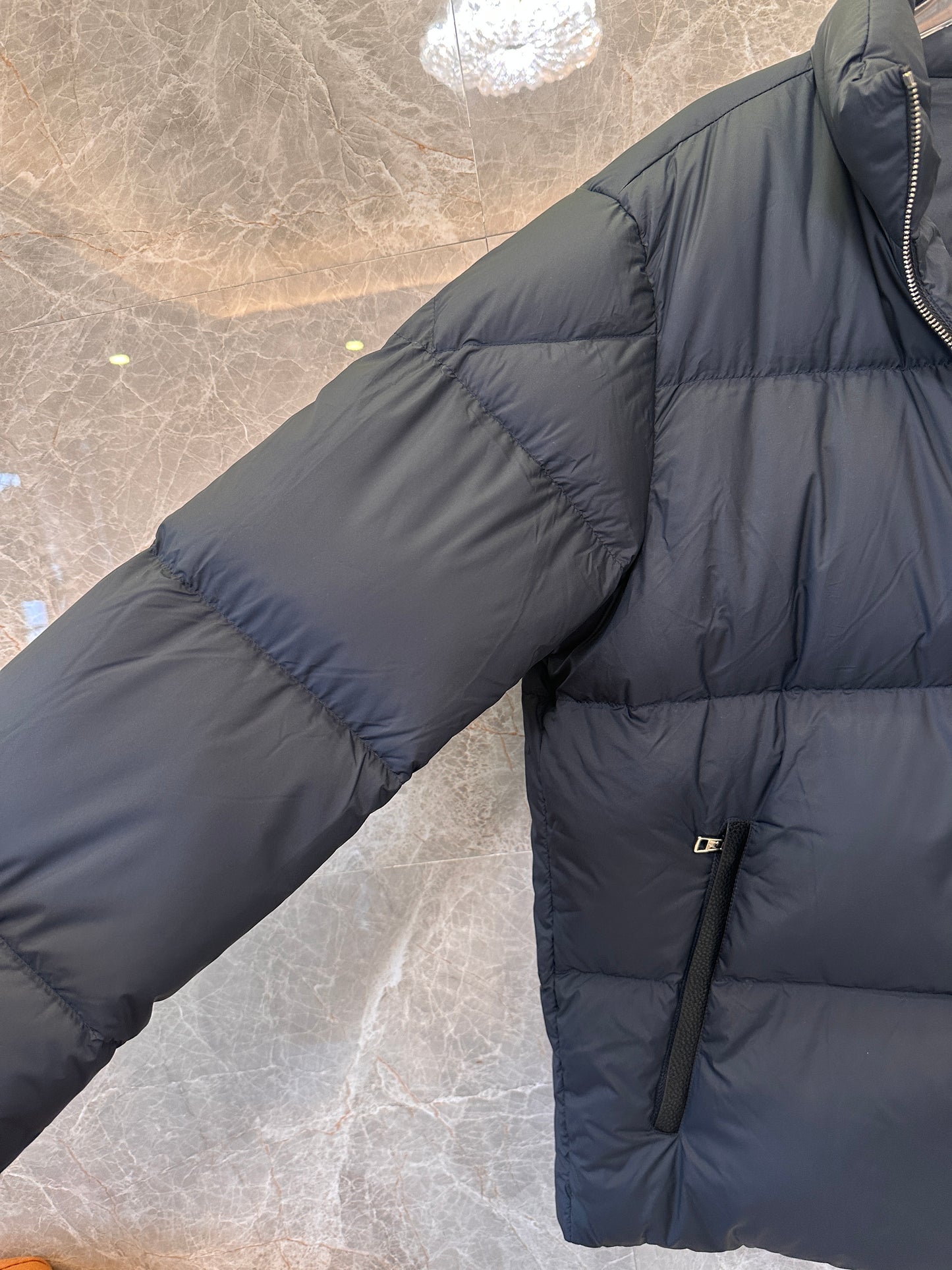 Moncler black & navy blue down puffer jackets