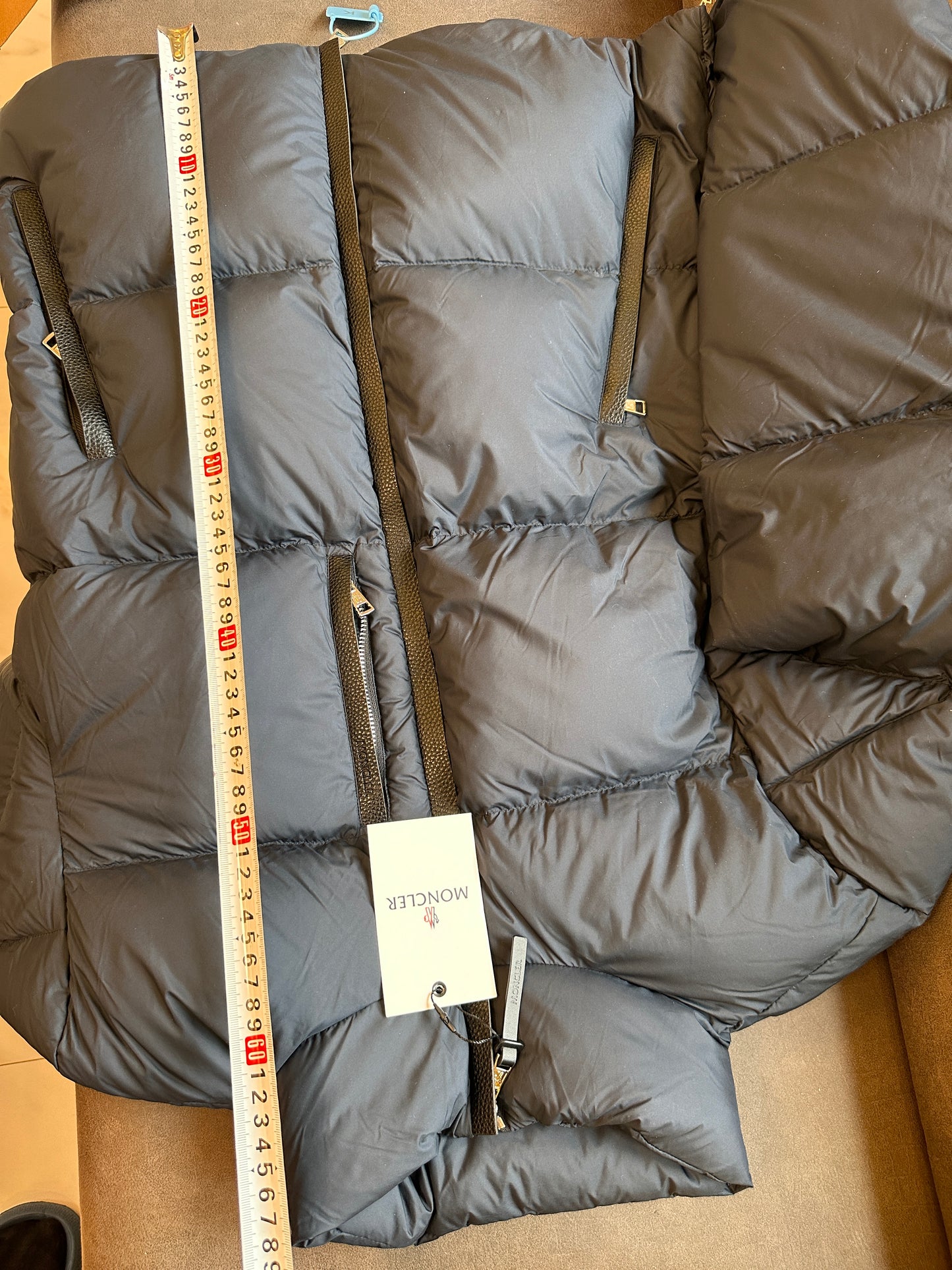 Moncler black & navy blue down puffer jackets