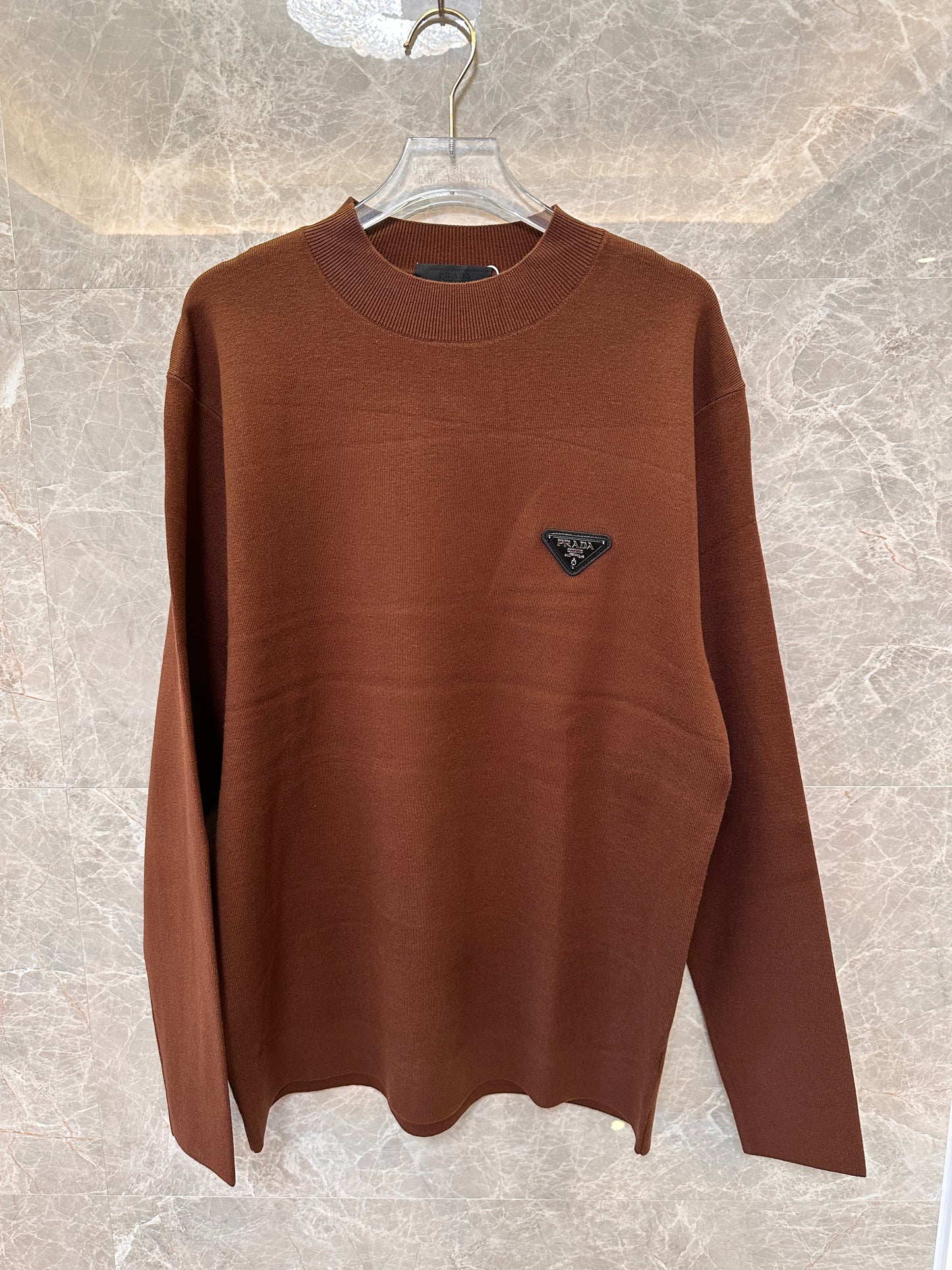 Prada men's camel brown cashmere sweater