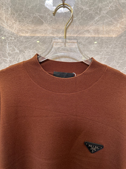 Prada men's camel brown cashmere sweater