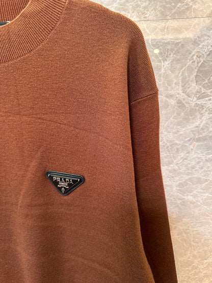 Prada men's camel brown cashmere sweater