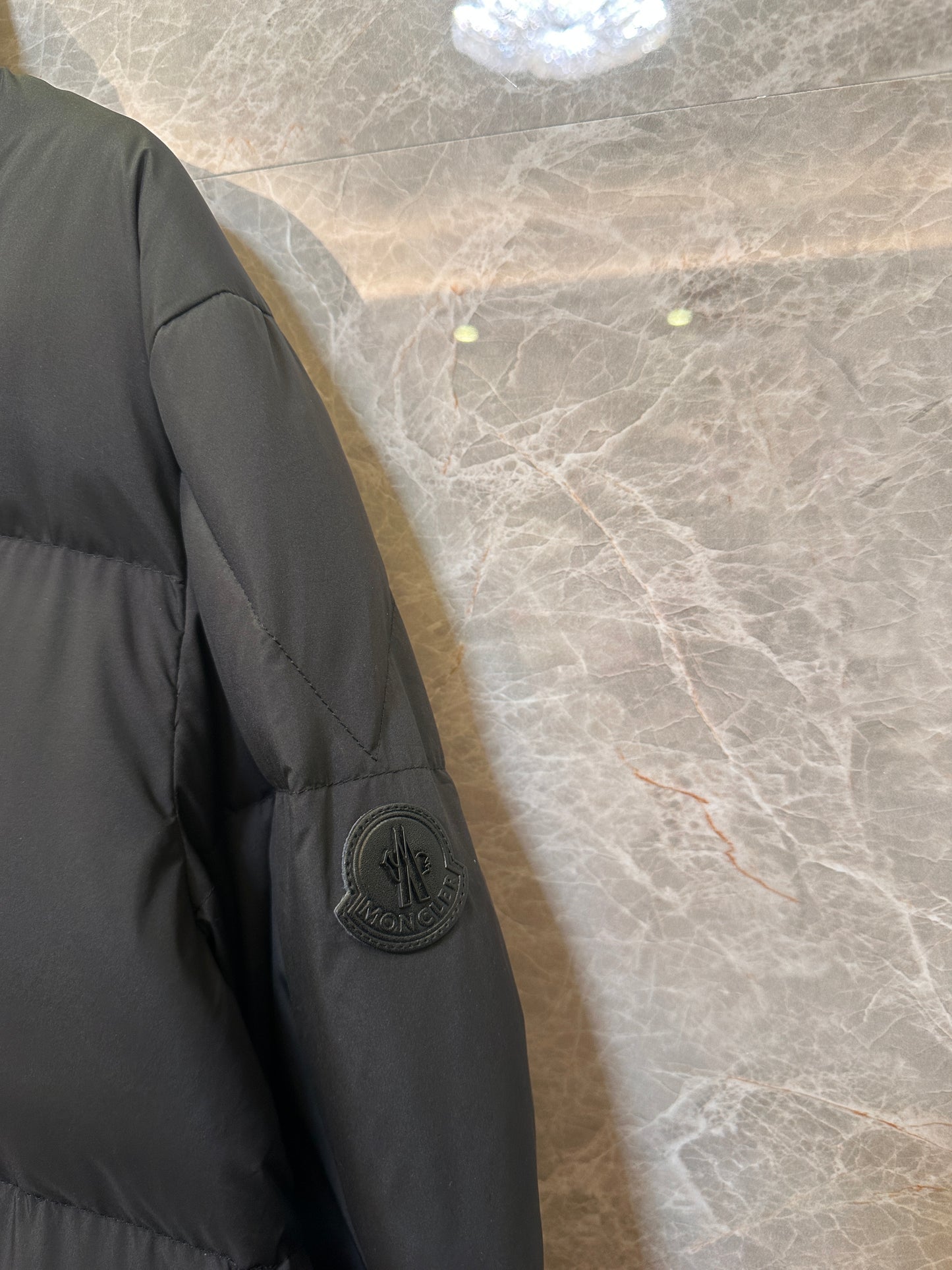 Moncler black & navy blue down puffer jackets