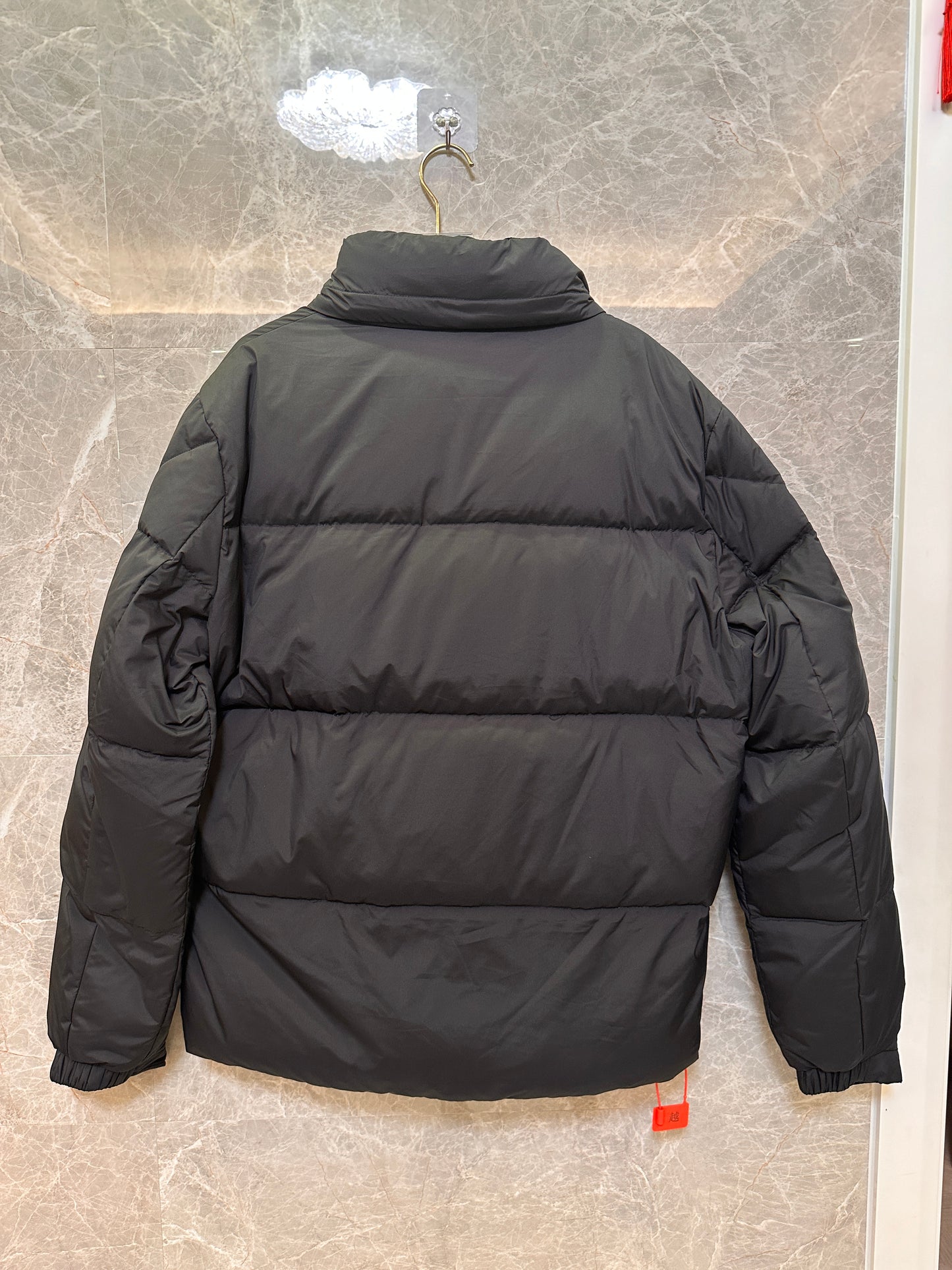 Moncler black & navy blue down puffer jackets