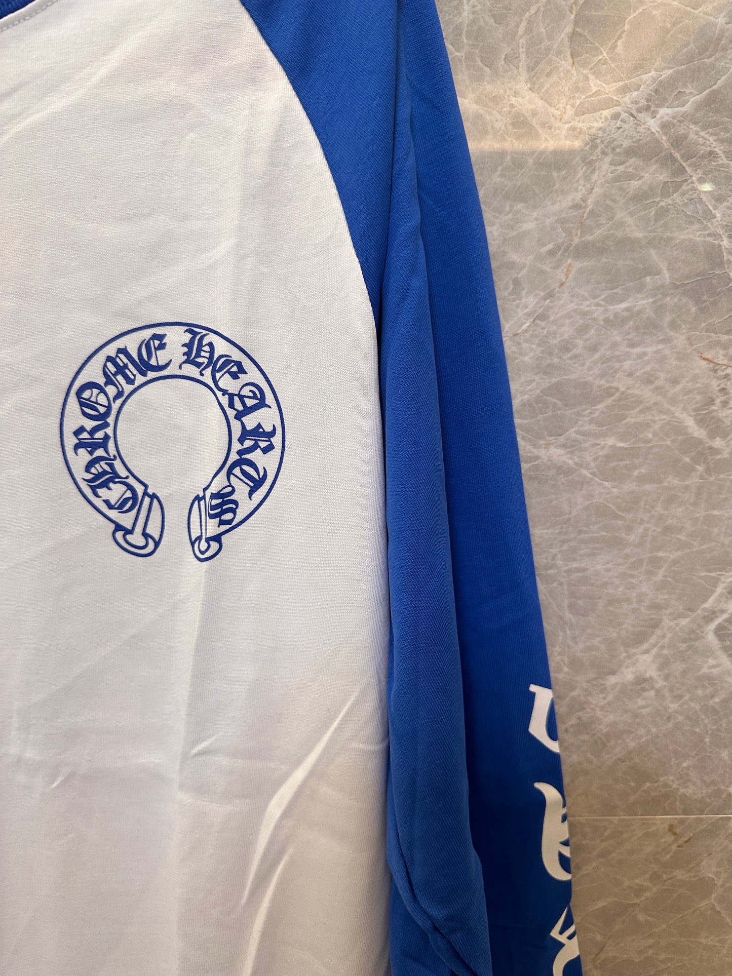 Chrome Hearts blue & white long-sleeve tee