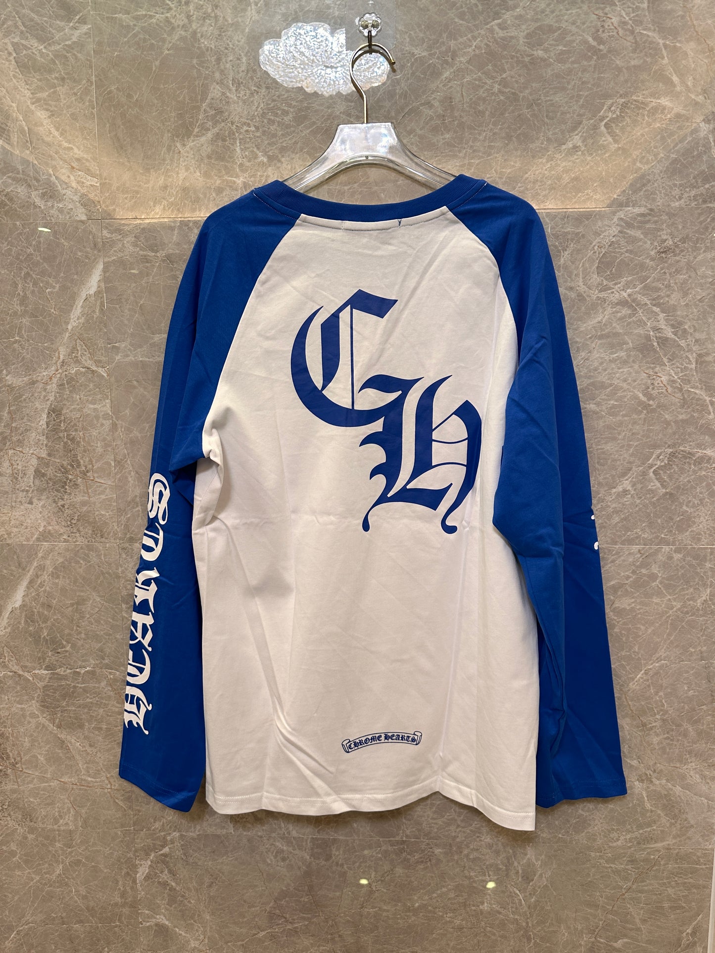 Chrome Hearts blue & white long-sleeve tee