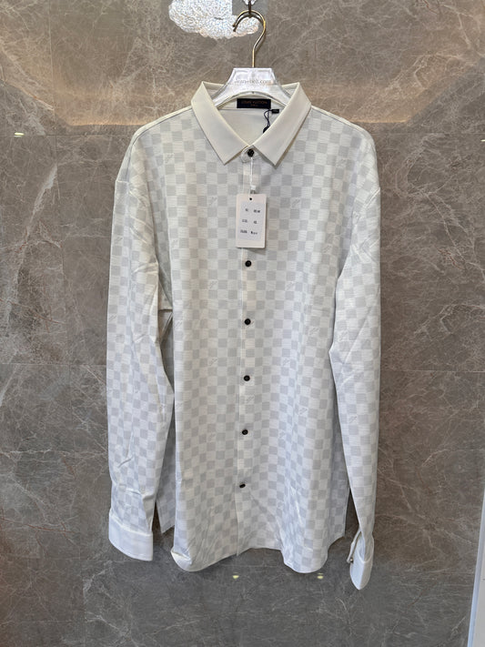 Louis Vuitton men's white damier check shirt