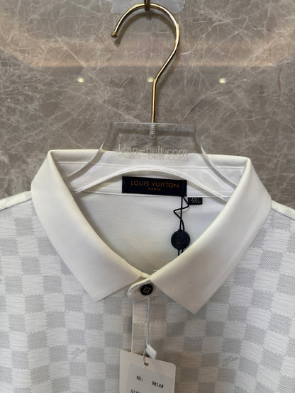 Louis Vuitton men's white damier check shirt