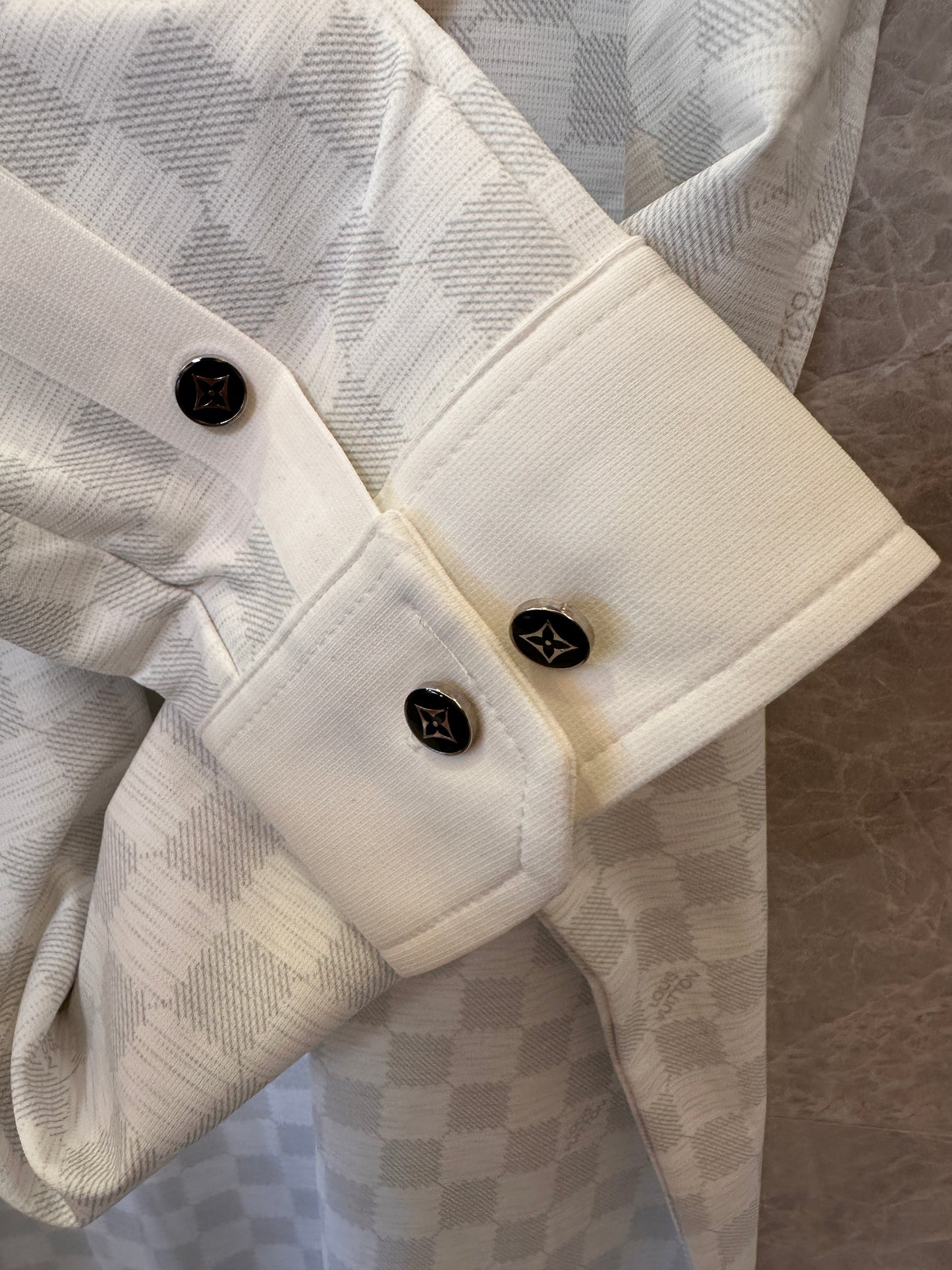 Louis Vuitton men's white damier check shirt