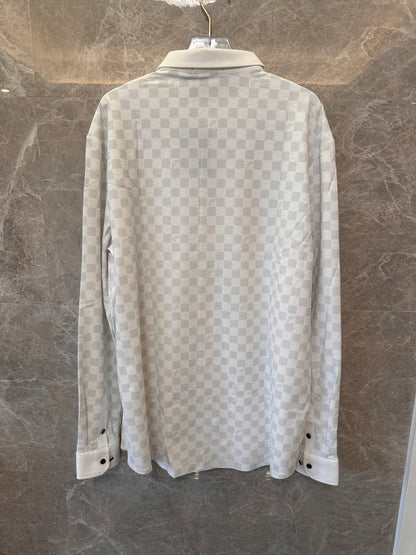 Louis Vuitton men's white damier check shirt