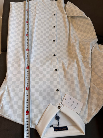 Louis Vuitton men's white damier check shirt