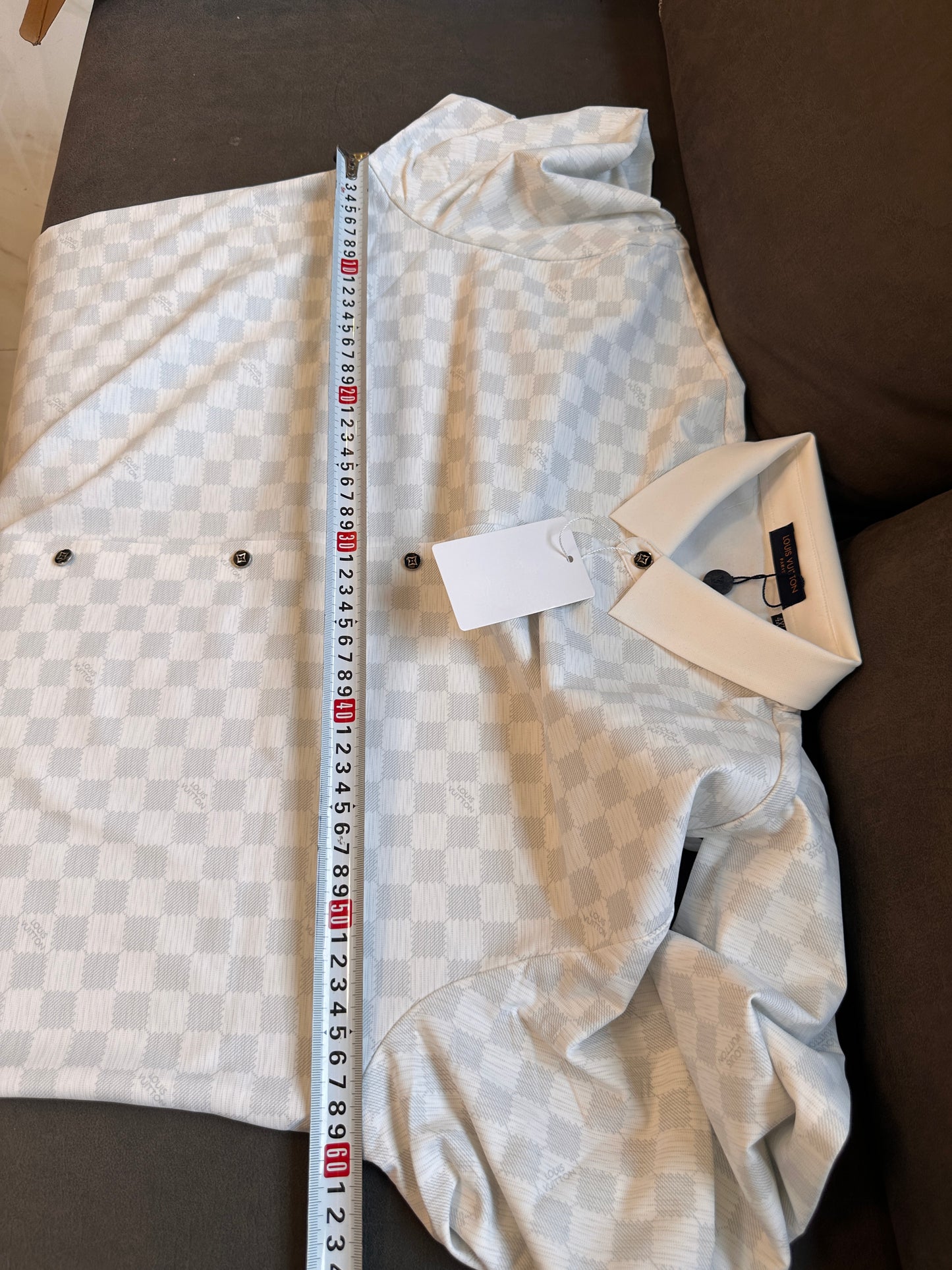 Louis Vuitton men's white damier check shirt