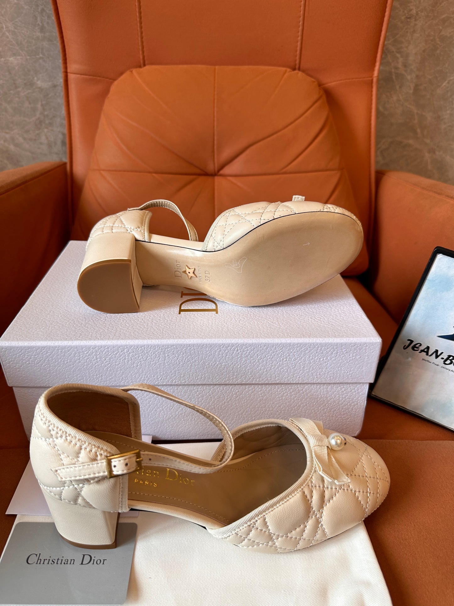 Dior J'Adior slingback pumps – beige quilted leather with pearl bow