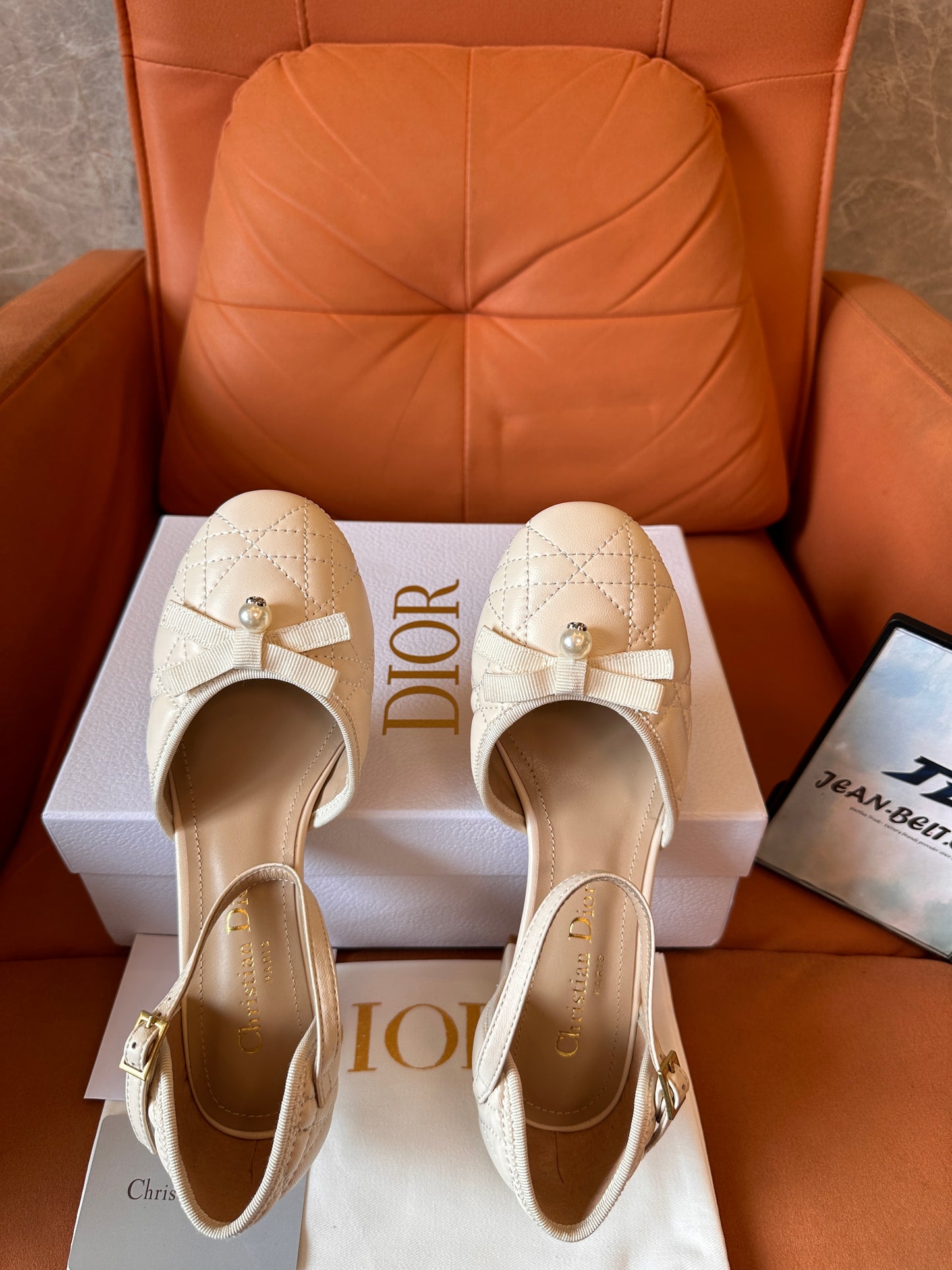 Dior J'Adior slingback pumps – beige quilted leather with pearl bow