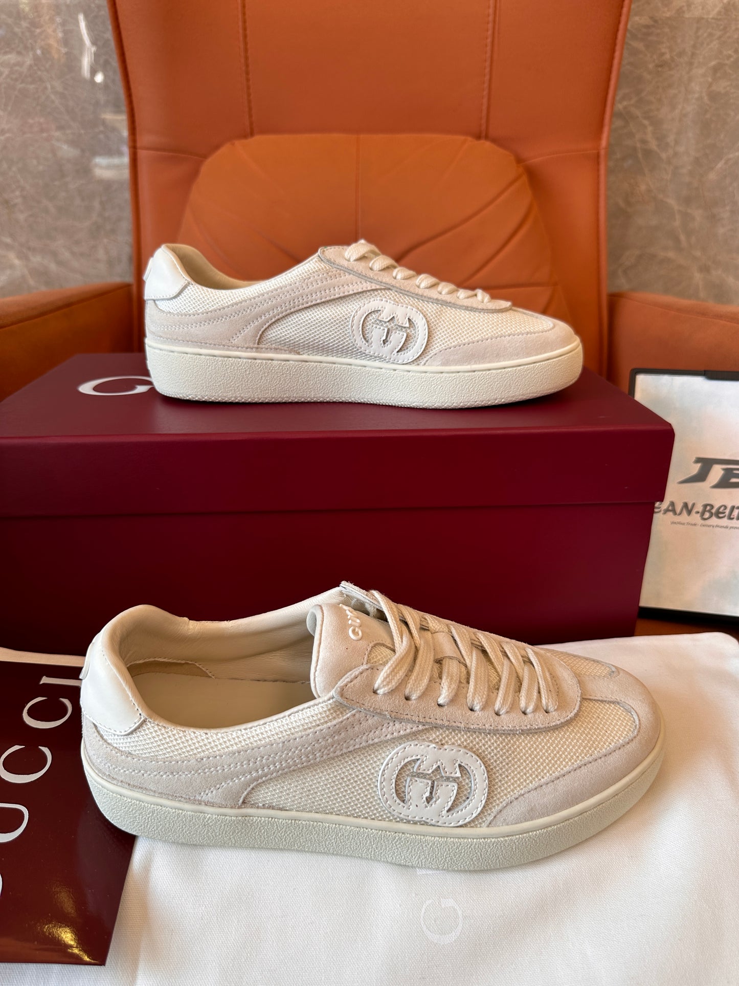 Gucci off white GG mesh sneakers