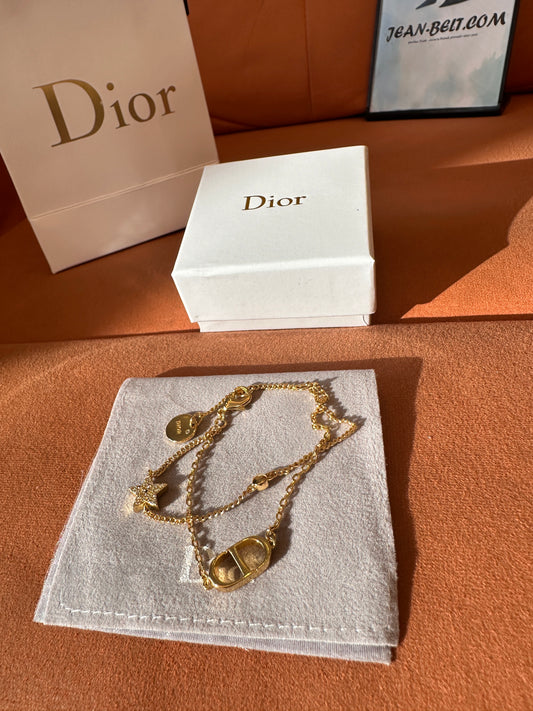 Dior gold-finish CD chain bracelet with star charm