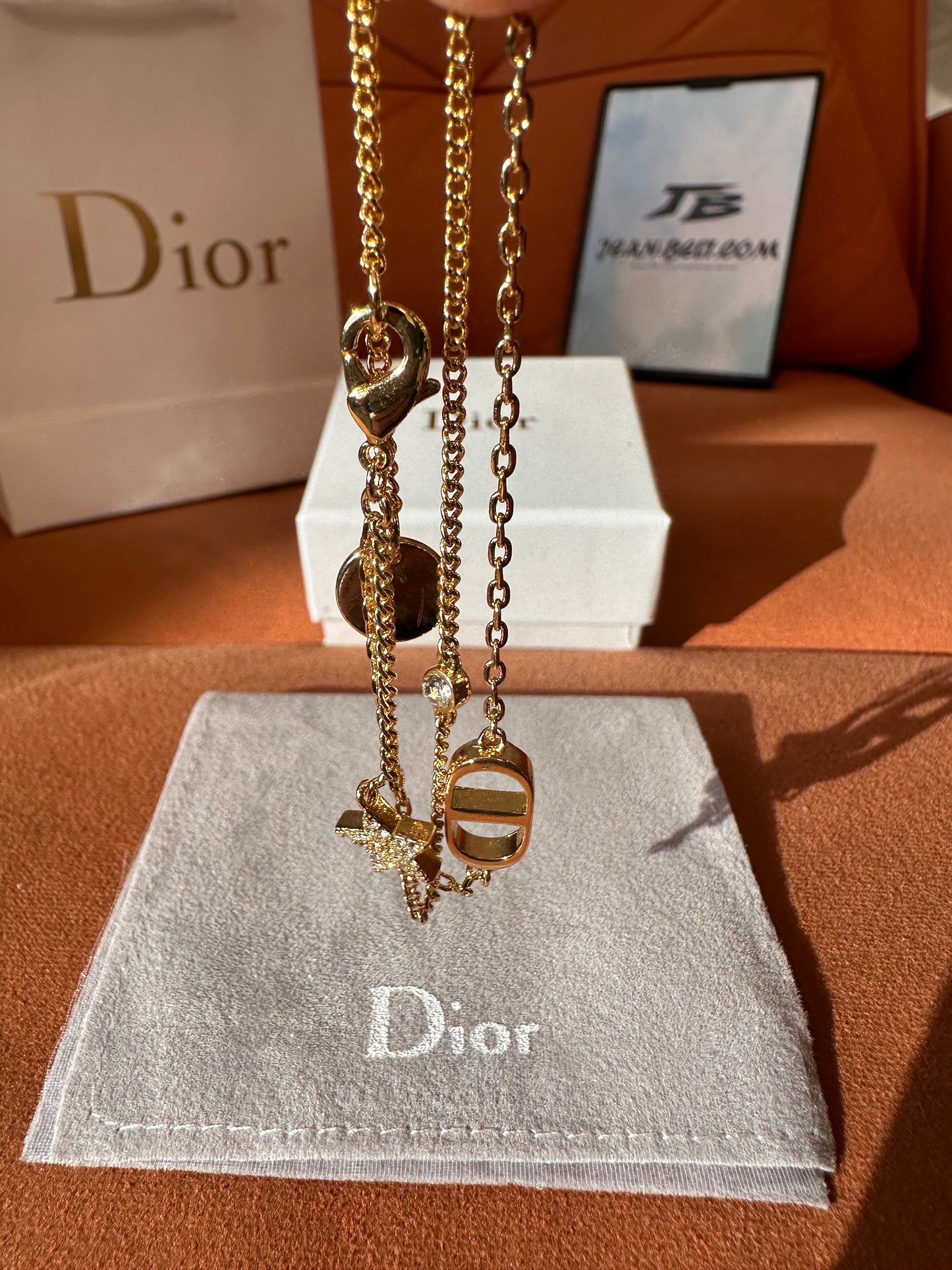 Dior gold-finish CD chain bracelet with star charm