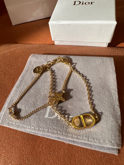 Dior gold-finish CD chain bracelet with star charm