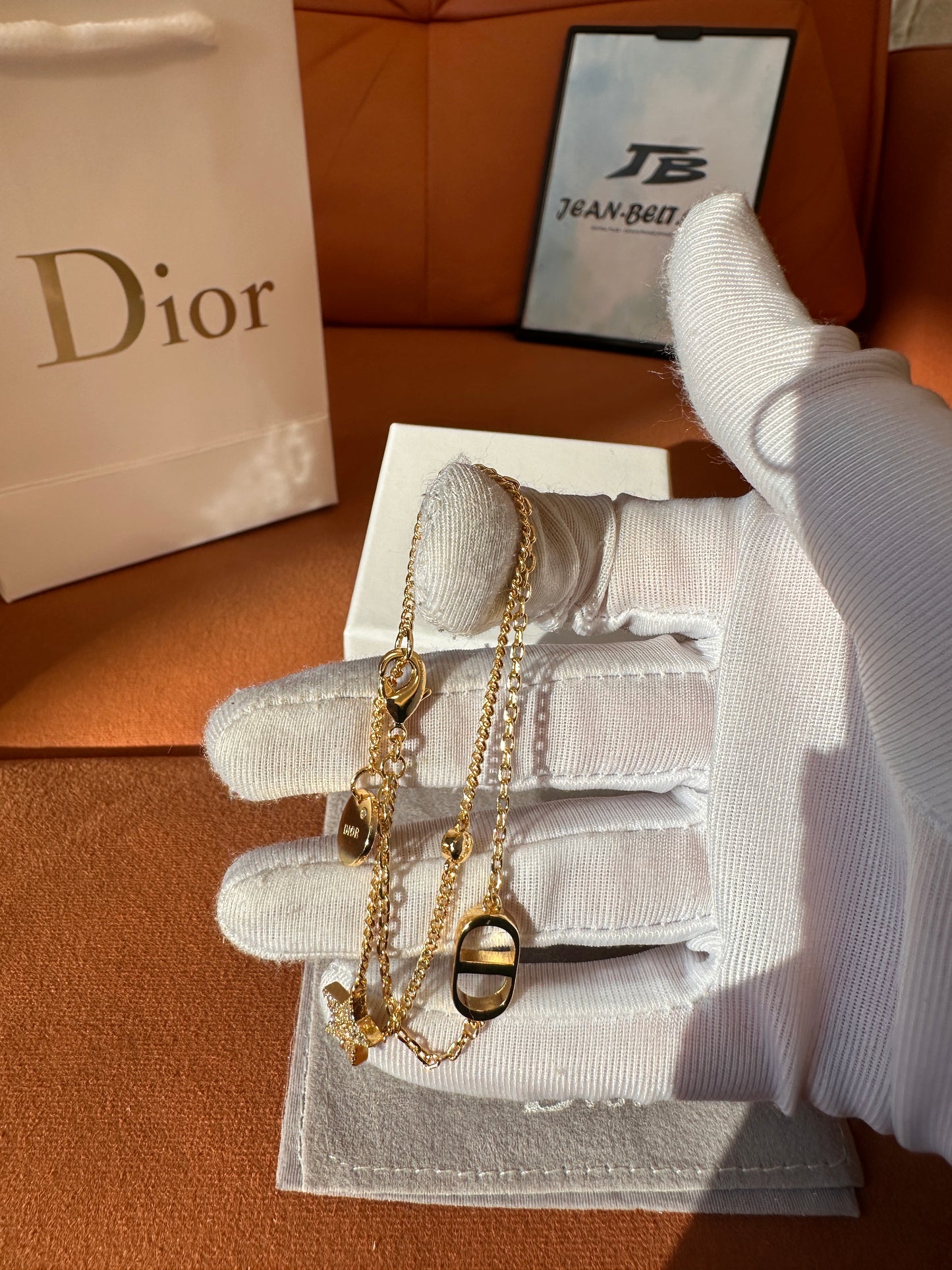 Dior gold-finish CD chain bracelet with star charm