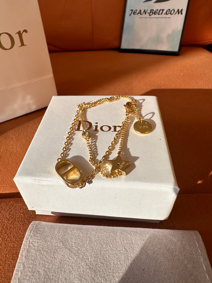 Dior gold-finish CD chain bracelet with star charm