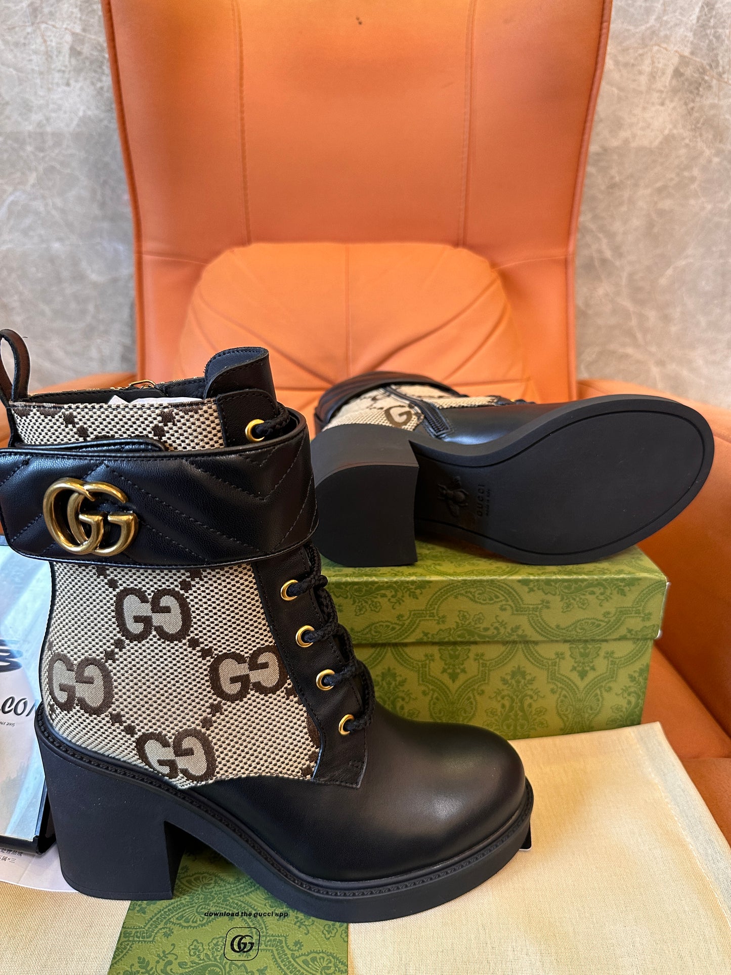 Gucci GG quilted ankle boots