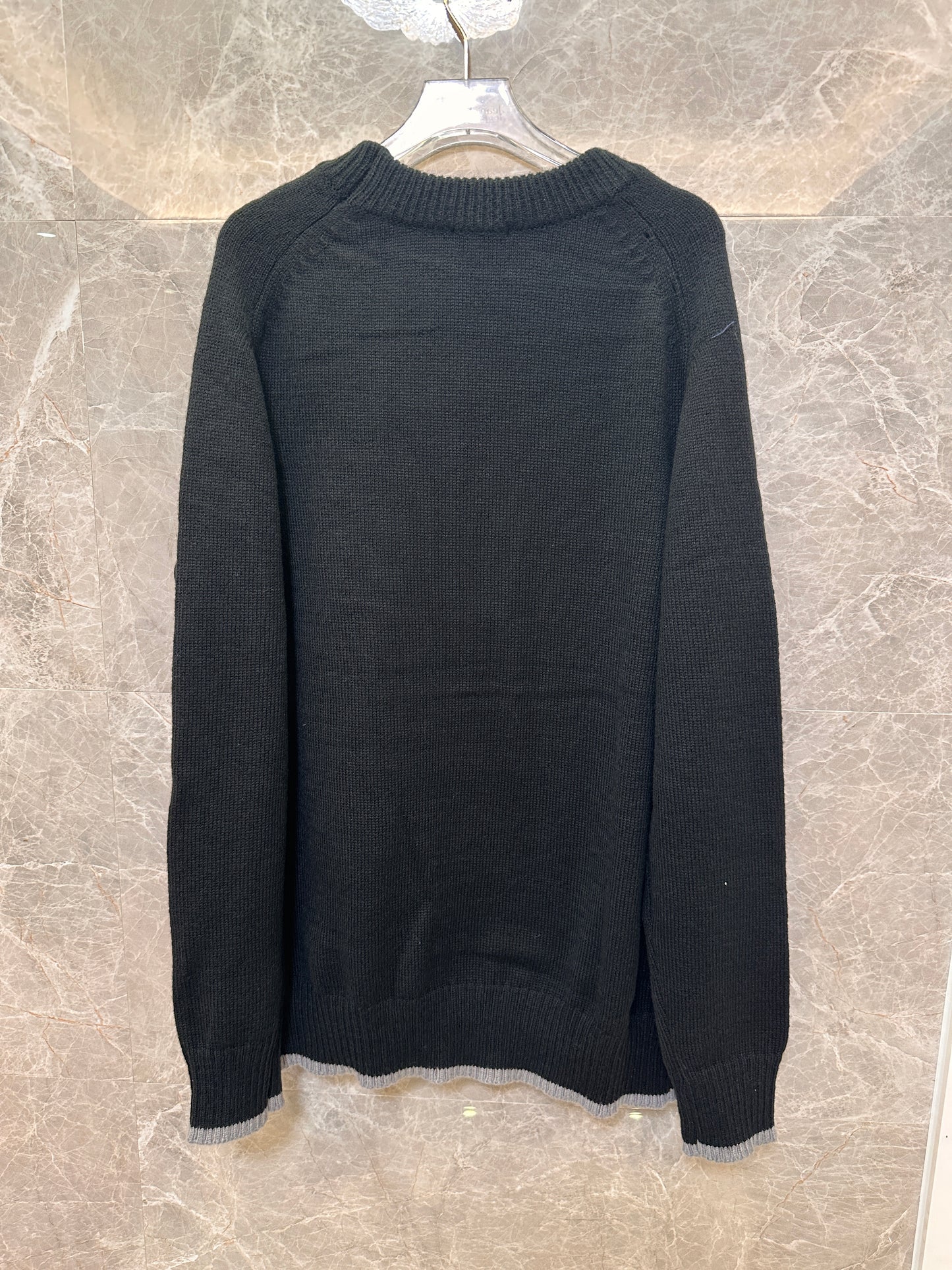 Christian Dior Atelier men's black wool sweater - Avenue Montaigne Paris edition