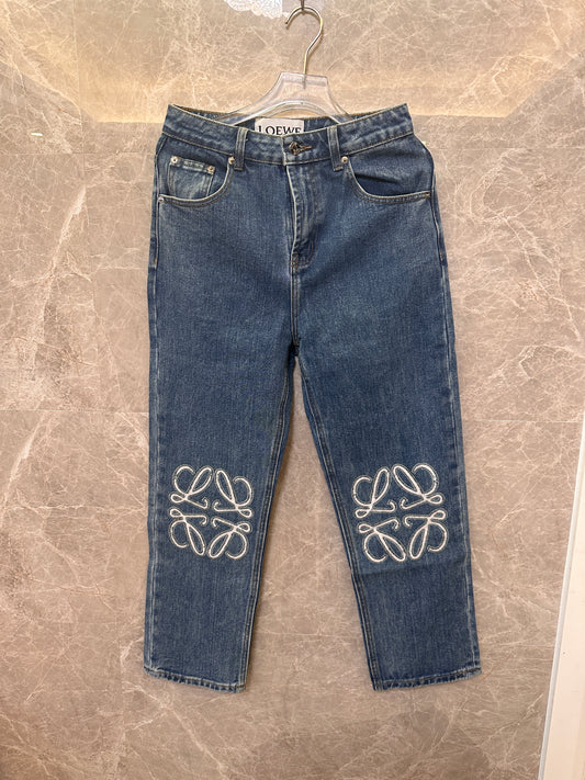 Loewe embroidered anagram denim jeans