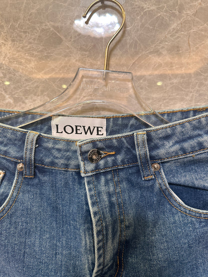 Loewe embroidered anagram denim jeans