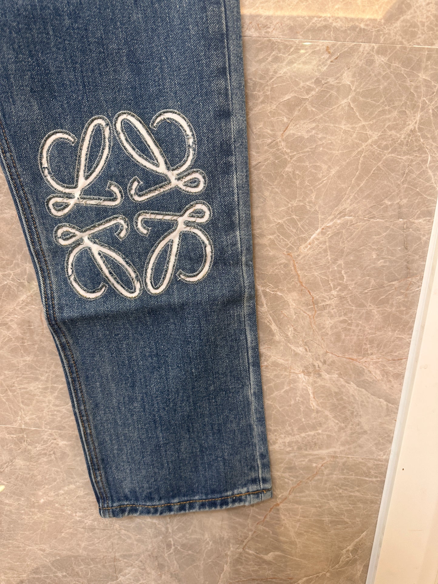 Loewe embroidered anagram denim jeans