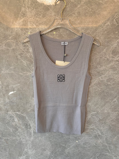 Loewe ribbed tank top with Anagram embroidery