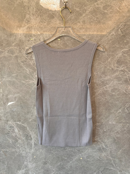 Loewe ribbed tank top with Anagram embroidery