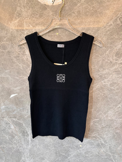 Loewe ribbed tank top with Anagram embroidery