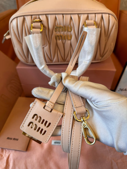 Miu Miu Matelassé nappa leather bag - bowling bag