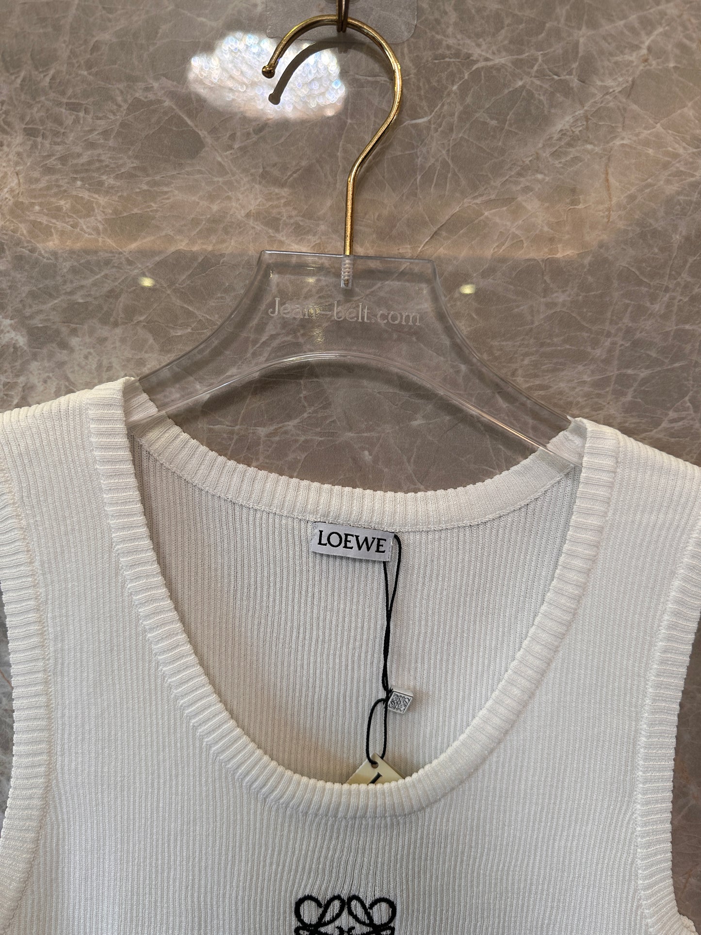 Loewe ribbed tank top with Anagram embroidery