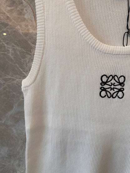 Loewe ribbed tank top with Anagram embroidery